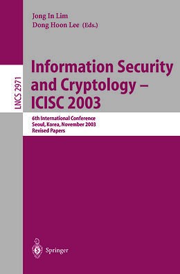 eBook (pdf) Information Security and Cryptology - ICISC 2003 de 