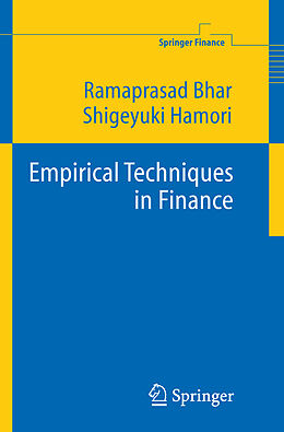 Livre Relié Empirical Techniques in Finance de Shigeyuki Hamori, Ramaprasad Bhar