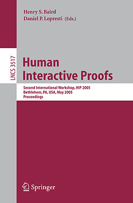 Couverture cartonnée Human Interactive Proofs de 
