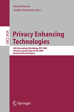 Kartonierter Einband Privacy Enhancing Technologies von 