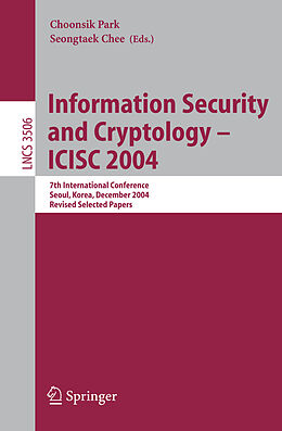 Couverture cartonnée Information Security and Cryptology - ICISC 2004 de 