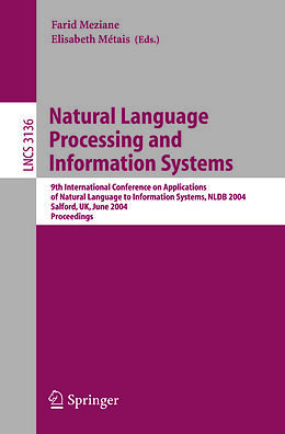 eBook (pdf) Natural Language Processing and Information Systems de 