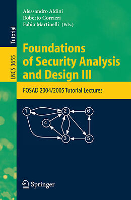 Kartonierter Einband Foundations of Security Analysis and Design III von 