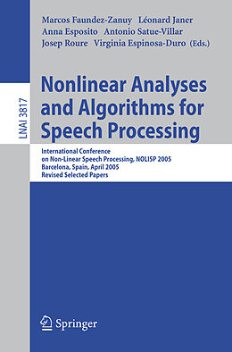 Kartonierter Einband Nonlinear Analyses and Algorithms for Speech Processing von 