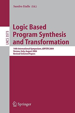 E-Book (pdf) Logic Based Program Synthesis and Transformation von 