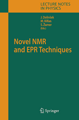 Fester Einband Novel NMR and EPR Techniques von 