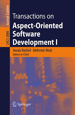 Kartonierter Einband Transactions on Aspect-Oriented Software Development I von 