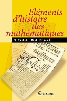 Couverture cartonnée Eléments d'histoire des mathématiques de N. Bourbaki