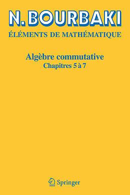 Couverture cartonnée Algèbre commutative de N. Bourbaki