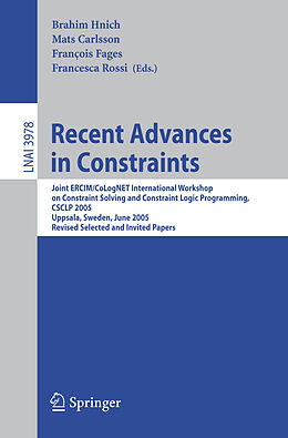 Kartonierter Einband Recent Advances in Constraints von 