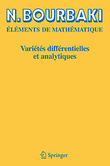 Couverture cartonnée Variétés différentielles et analytiques de Nicolas Bourbaki