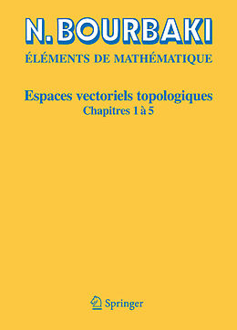 Couverture cartonnée Espaces vectoriels topologiques de Nicolas Bourbaki