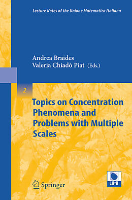 Couverture cartonnée Topics on Concentration Phenomena and Problems with Multiple Scales de 
