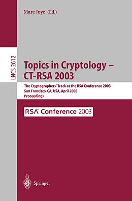 E-Book (pdf) Topics in Cryptology -- CT-RSA 2003 von 