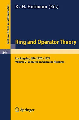 E-Book (pdf) Tulane University Ring and Operator Theory Year, 1970-1971 von Karl H. Hofmann