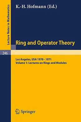 E-Book (pdf) Tulane University Ring and Operator Theory Year, 1970-1971 von Karl H. Hofmann