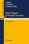 E-Book (pdf) Banach Spaces of Analytic Functions. von 
