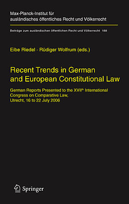 eBook (pdf) Recent Trends in German and European Constitutional Law de Eibe Riedel, Rüdiger Wolfrum