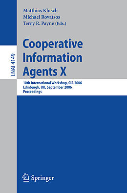 Kartonierter Einband Cooperative Information Agents X von 