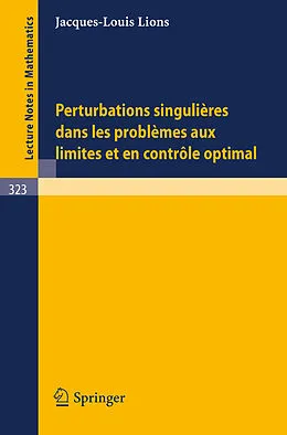 E-Book (pdf) Perturbations Singulieres dans les Problemes aux Limites et en Controle Optimal von J. L. Lions