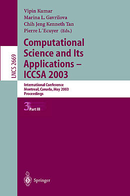 Kartonierter Einband Computational Science and Its Applications - ICCSA 2003 von 
