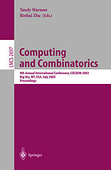 Couverture cartonnée Computing and Combinatorics de 