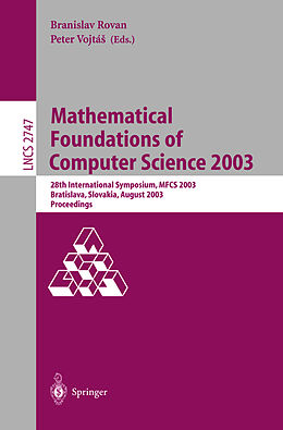 Kartonierter Einband Mathematical Foundations of Computer Science 2003 von 