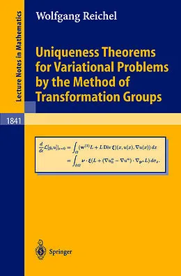 E-Book (pdf) Uniqueness Theorems for Variational Problems by the Method of Transformation Groups von Wolfgang Reichel