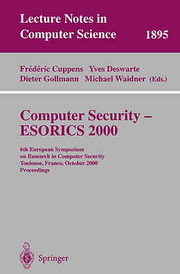 Kartonierter Einband Computer Security - ESORICS 2000 von 