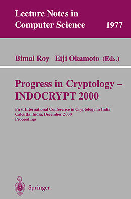 Kartonierter Einband Progress in Cryptology - INDOCRYPT 2000 von 