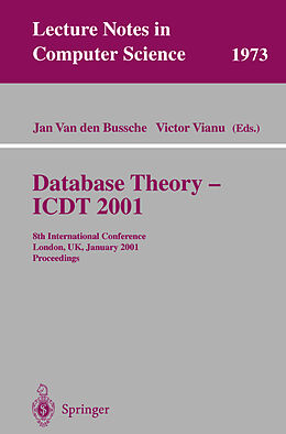 Kartonierter Einband Database Theory - ICDT 2001 von 