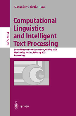 Couverture cartonnée Computational Linguistics and Intelligent Text Processing de 