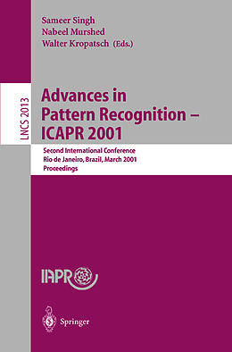 Couverture cartonnée Advances in Pattern Recognition - ICAPR 2001 de 