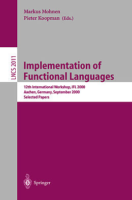 Couverture cartonnée Implementation of Functional Languages de 