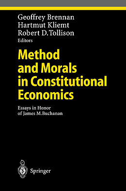 Livre Relié Method and Morals in Constitutional Economics de 