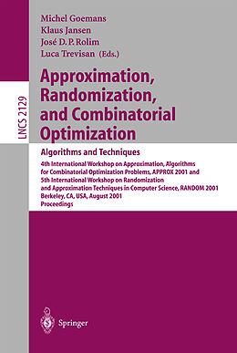 Kartonierter Einband Approximation, Randomization and Combinatorial Optimization: Algorithms and Techniques von 