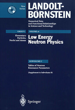 Set mit div. Artikeln (Set) Tables of Neutron Resonance Parameters (Supplement to Subvolume B) von 