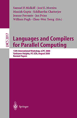 Couverture cartonnée Languages and Compilers for Parallel Computing de 
