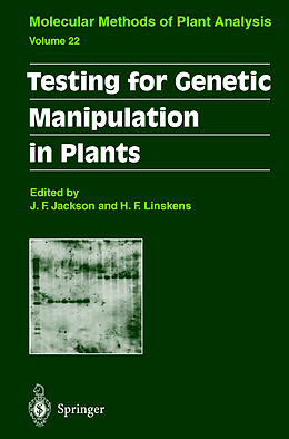 Livre Relié Testing for Genetic Manipulation in Plants de 