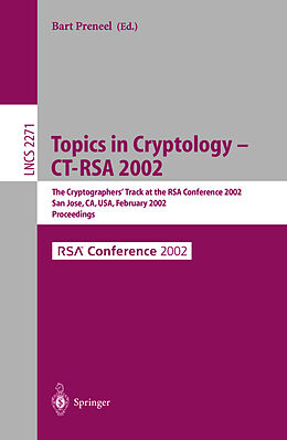 Kartonierter Einband Topics in Cryptology - CT-RSA 2002 von 