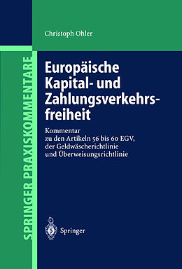 Fester Einband Europäische Kapital- und Zahlungsverkehrsfreiheit von Christoph Ohler
