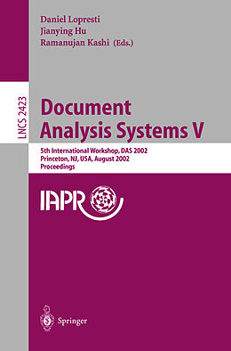 Kartonierter Einband Document Analysis Systems V von 