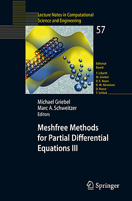 Kartonierter Einband Meshfree Methods for Partial Differential Equations III von 
