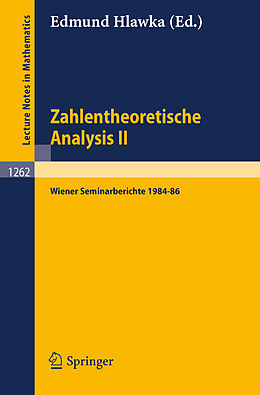 E-Book (pdf) Zahlentheoretische Analysis II von 
