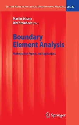 E-Book (pdf) Boundary Element Analysis von Martin Schanz, Olaf Steinbach