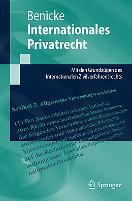 Kartonierter Einband Internationales Privatrecht von Christoph Benicke