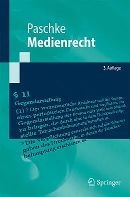 E-Book (pdf) Medienrecht von Marian Paschke
