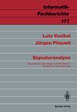 Kartonierter Einband Signaturanalyse von Lutz Voelkel, Jürgen Pliquett