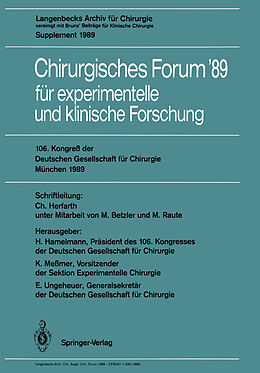 Kartonierter Einband 106. Kongreß der Deutschen Gesellschaft für Chirurgie München, 29. März  1. April 1989 von 
