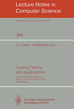 Kartonierter Einband Coding Theory and Applications von 
